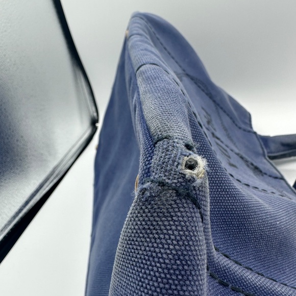 Prada Large Canapa Logo Blue Canvas Tote with shoulder strap - Picture 8 of 10